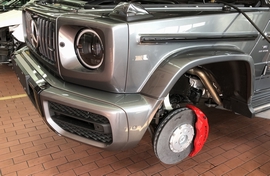 2019款w464 G63 AMG改裝10活塞碳陶瓷剎車(chē)套件